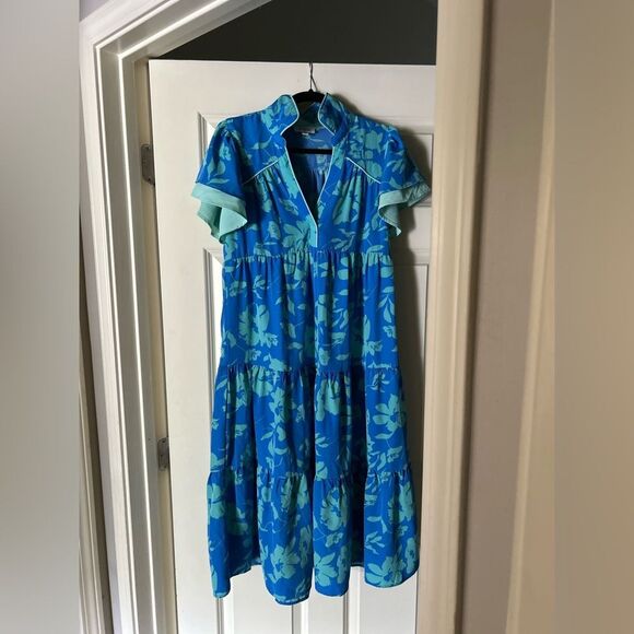 Umgee Two Tone A Lined floral Sundress with Flutter Cap Sleeves Women’s Small - Picture 10 of 14